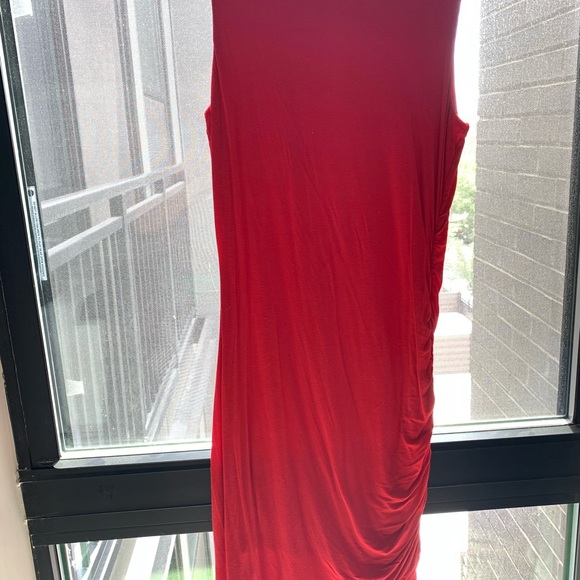 Halogen Sleeveless Side Ruched Mock Neck Dress - Picture 3 of 4